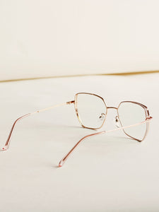 Irregular Frame Glasses With Case