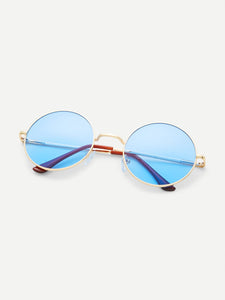 Gold Metal Frame Round Glasses