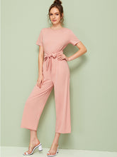 Load image into Gallery viewer, Knot Front Solid Jumpsuit