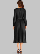 Load image into Gallery viewer, Self Tie Pleated Midi Dress