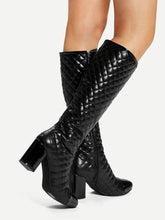 Load image into Gallery viewer, Quilted Cap Toe Heeled Boots