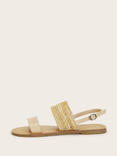 Load image into Gallery viewer, Open Toe Woven Slingback Sandals