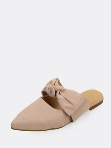 Pointy Toe Twist Accent Flat Mules