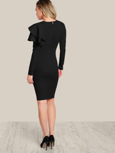 Load image into Gallery viewer, One Side Tiered Ruffle Bodycon Dress