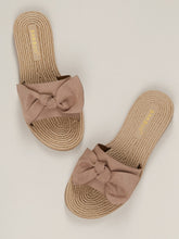 Load image into Gallery viewer, Woven Twine Sole Knot Detail Slide Sandals