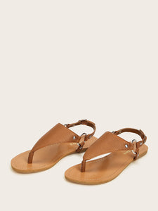 Toe Post Slingback Flat Sandals