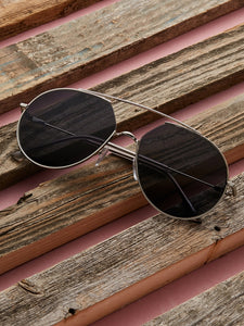 Large Metal Frame Aviator Sunglasses