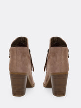 Load image into Gallery viewer, Almond Toe High Shaft Block Heel Ankle Boots