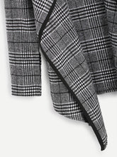 Load image into Gallery viewer, Plaid Waterfall Neck Jacket