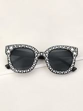 Load image into Gallery viewer, Rhinestone Star Decor Flat Lens Sunglasses With Case