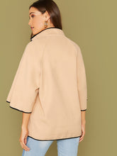 Load image into Gallery viewer, Zipper Front Contrast Side Patch Pocket Coat