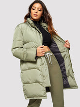 Load image into Gallery viewer, Solid Zip-Up Puffer Coat