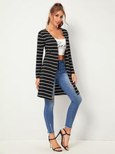 Load image into Gallery viewer, Striped Open Front Cardigan