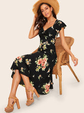 Load image into Gallery viewer, 40s Knot Front Flower Print Dress