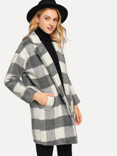 Load image into Gallery viewer, Check Plaid Dual Pocket Coat