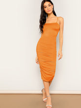 Load image into Gallery viewer, Ruched Cami Midi Dress