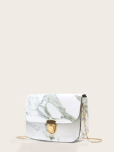 Load image into Gallery viewer, Push Lock Marble Print Chain Bag