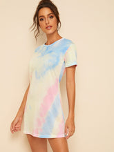 Load image into Gallery viewer, Tie Dye T-shirt Dress