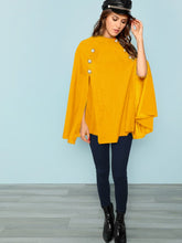 Load image into Gallery viewer, Double Button Mock Poncho Coat