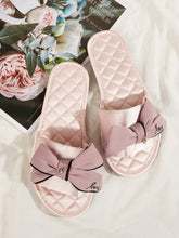 Load image into Gallery viewer, Bow Decor Quilted Detail Slippers