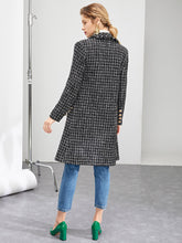 Load image into Gallery viewer, Double Breasted Plaid Coat