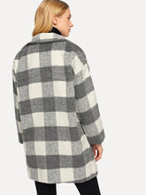 Load image into Gallery viewer, Check Plaid Dual Pocket Coat