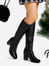 Load image into Gallery viewer, Quilted Cap Toe Heeled Boots