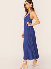 Load image into Gallery viewer, Surplice Neck Pleated Cami Dress