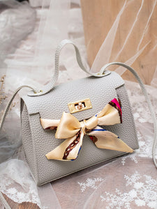 Pebble Detail Bow Tie Satchel Bag