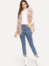 Load image into Gallery viewer, Open Front Textured Faux Fur Vest