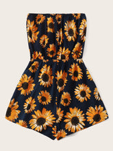 Load image into Gallery viewer, Sunflower Print Tube Romper