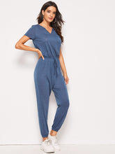 Load image into Gallery viewer, Pocket Patched Tie Waist Jumpsuit