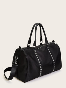 Studded Decor Duffle Bag