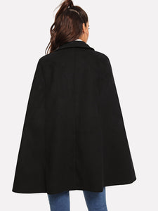 Shawl Collar Cape Coat