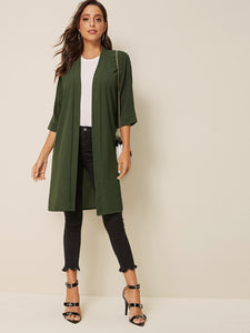 Open Front Solid Coat