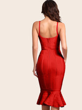 Load image into Gallery viewer, Adyce Solid Fishtail Hem Bodycon Slip Dress