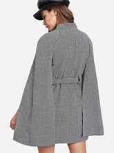 Load image into Gallery viewer, Self Belted Houndstooth Cape Coat