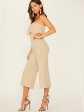 Load image into Gallery viewer, Zip Back Ruffle Foldover Tube Jumpsuit