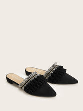 Load image into Gallery viewer, Tassel And Ruffle Detail Flat Mules