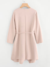 Load image into Gallery viewer, Waterfall Collar Pocket Front Wrap Coat