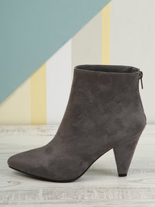 Low Cone Heel Pointy Toe Ankle Booties