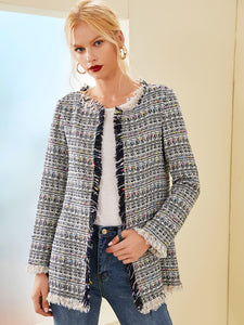 Frayed Edge Tweed Coat