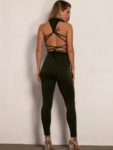 Load image into Gallery viewer, Joyfunear Lace Up Backless Skinny Halter Jumpsuit