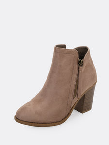 Almond Toe High Shaft Block Heel Ankle Boots