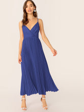 Load image into Gallery viewer, Surplice Neck Pleated Cami Dress