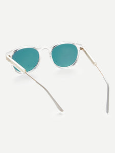 Clear Frame Mirror Lens Sunglasses