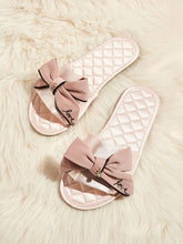 Load image into Gallery viewer, Bow Decor Quilted Detail Slippers