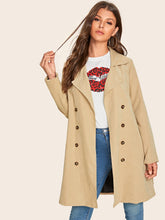 Load image into Gallery viewer, Double Breasted Belted Trench Coat