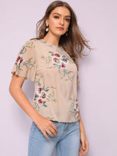 Load image into Gallery viewer, Floral Print Zip Back Top