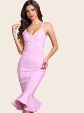 Load image into Gallery viewer, Adyce Solid Fishtail Hem Bodycon Slip Dress